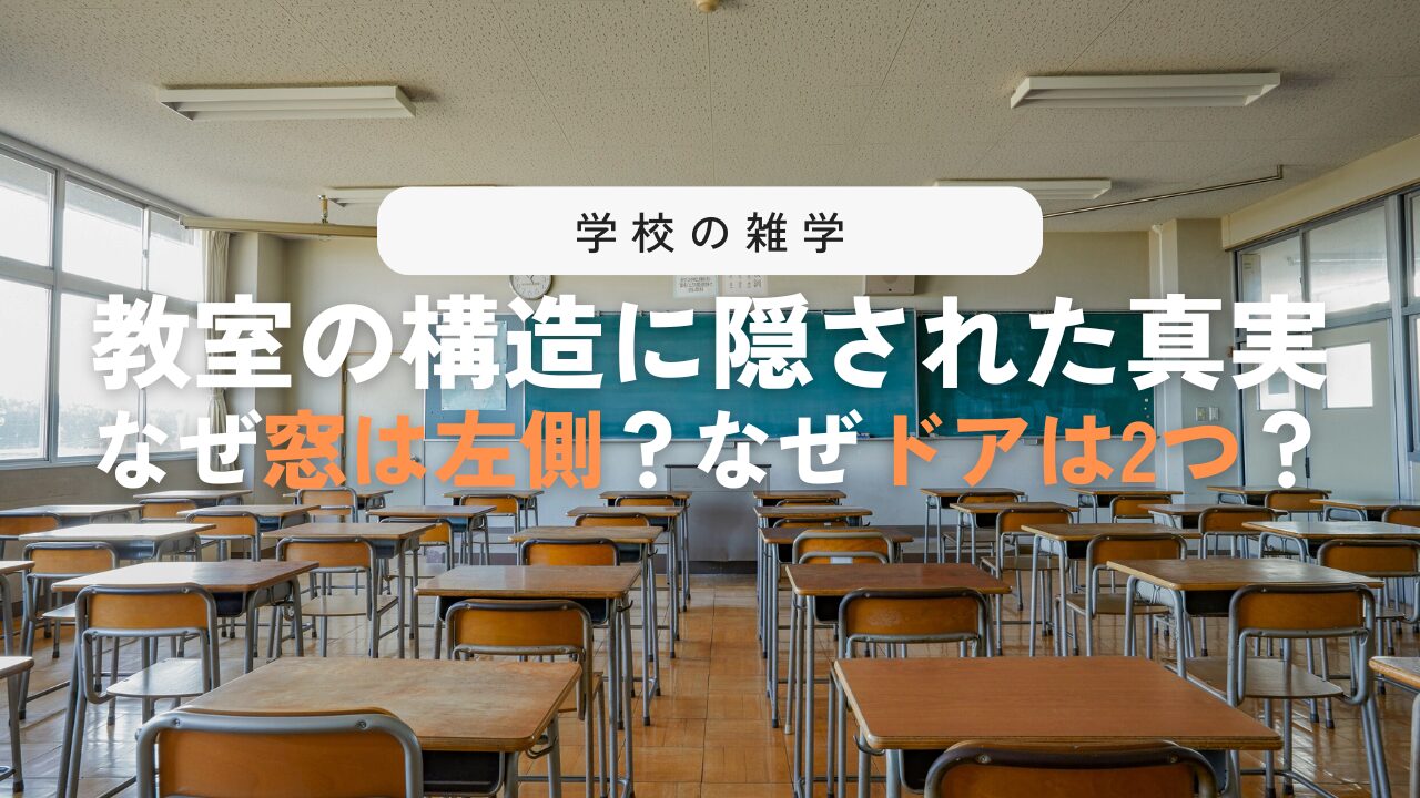 なぜ教室の窓は左側にあるのか？出入り口が2つあるのか？